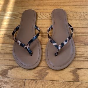 J.crew womens tortoise flip flop sandals - 7